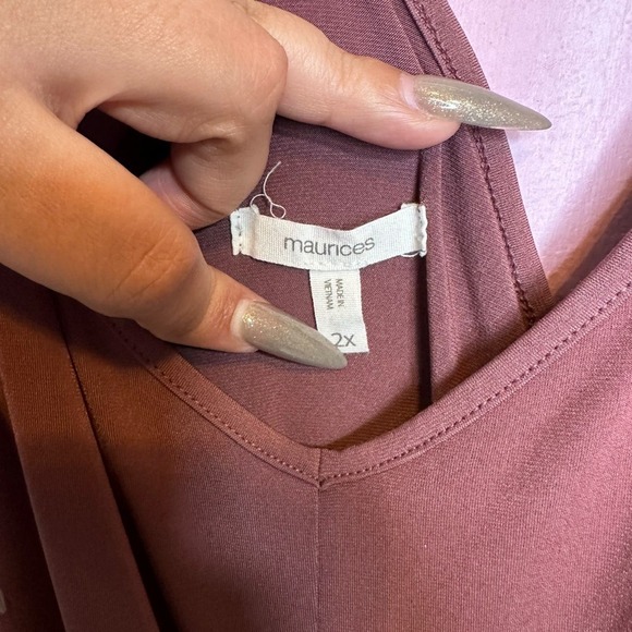 Maurices Racer Back Faux Wrap Midi Knot Front V Neck Strappy Dress Size 2X - Picture 4 of 5